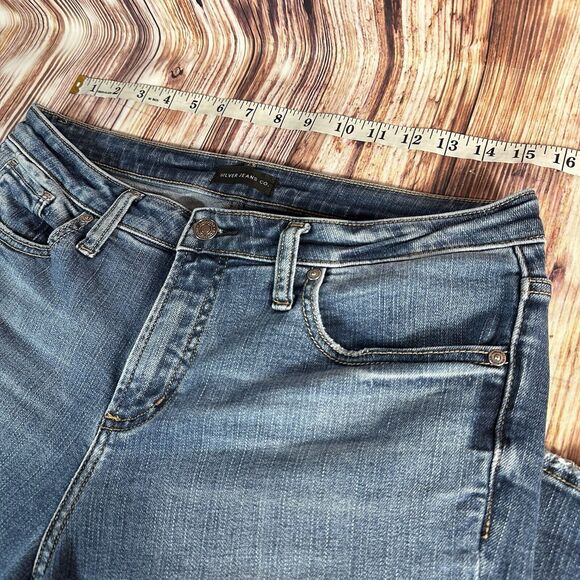 Silver Jeans Co BEAU Womens Size 30 Blue Mid Rise Distressed Denim Pants 31x31 - Picture 6 of 12